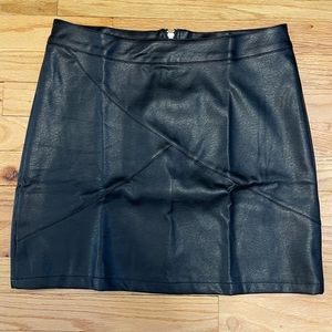 Black Faux Leather Mini Skirt Size L